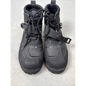 Street and Steel Valor Boots Men's 10 Black Leather Strapped‎ Motorcycle FLAW